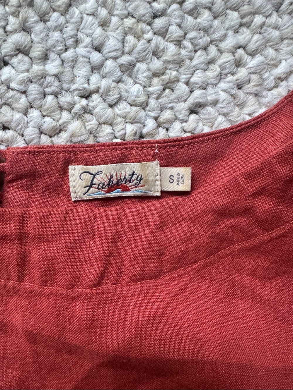 Faherty Rust Red Cropped Top - Picture 2 of 3